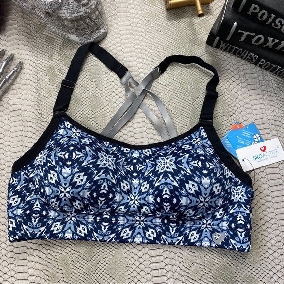 Other - 4FOR30 Sexy blue bohemian strappy back workout sports bra